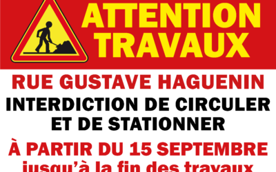 ⚠️ TRAVAUX RUE GUSTAVE HAGUENIN ⛔