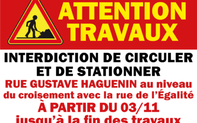 ⚠️ TRAVAUX RUE GUSTAVE HAGUENIN ⛔