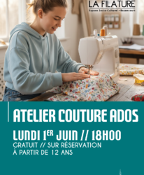 Photo de l'événement ATELIER COUTURE ADOS