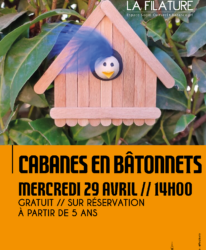 Photo de l'événement ATELIER CRÉATIF // CABANES EN BÂTONNETS